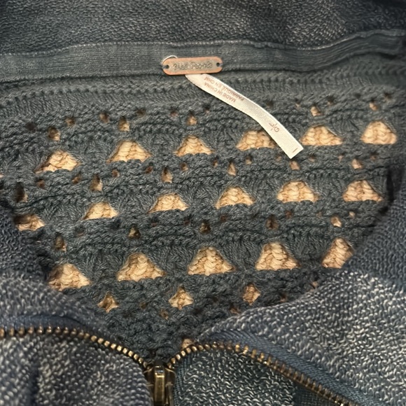 NWT FREE PEOPLE dune big oversized jacket in overboard blue size L-XXL - Picture 13 of 16